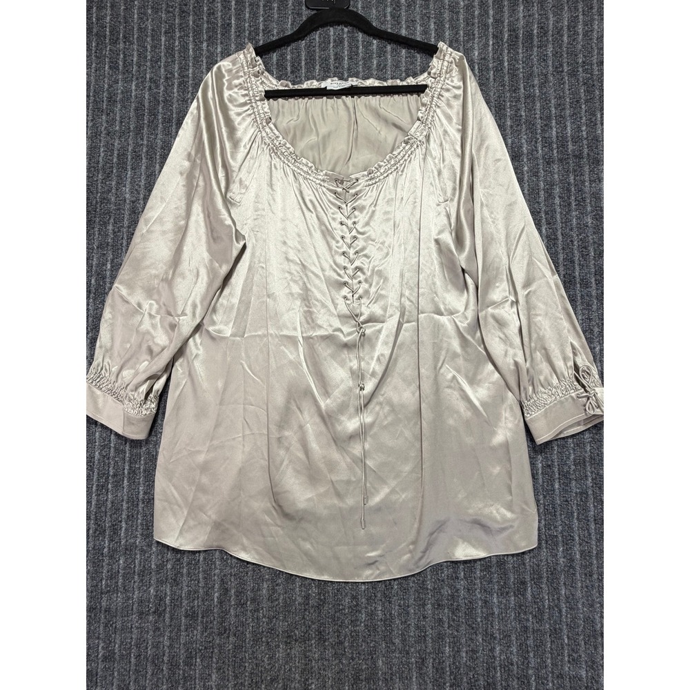 Givenchy Paris Lace Up Silk Blouse Womens 44 Old Money Regencycore Victorian